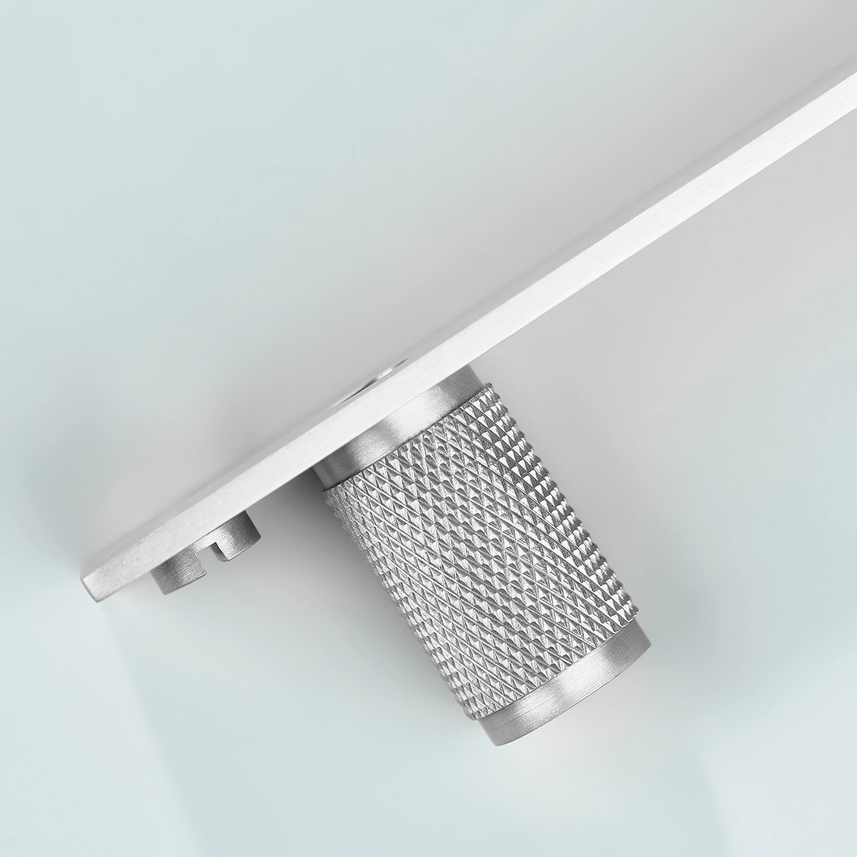 Meridian Knurled Brass Cylinder Knob With Backplate
