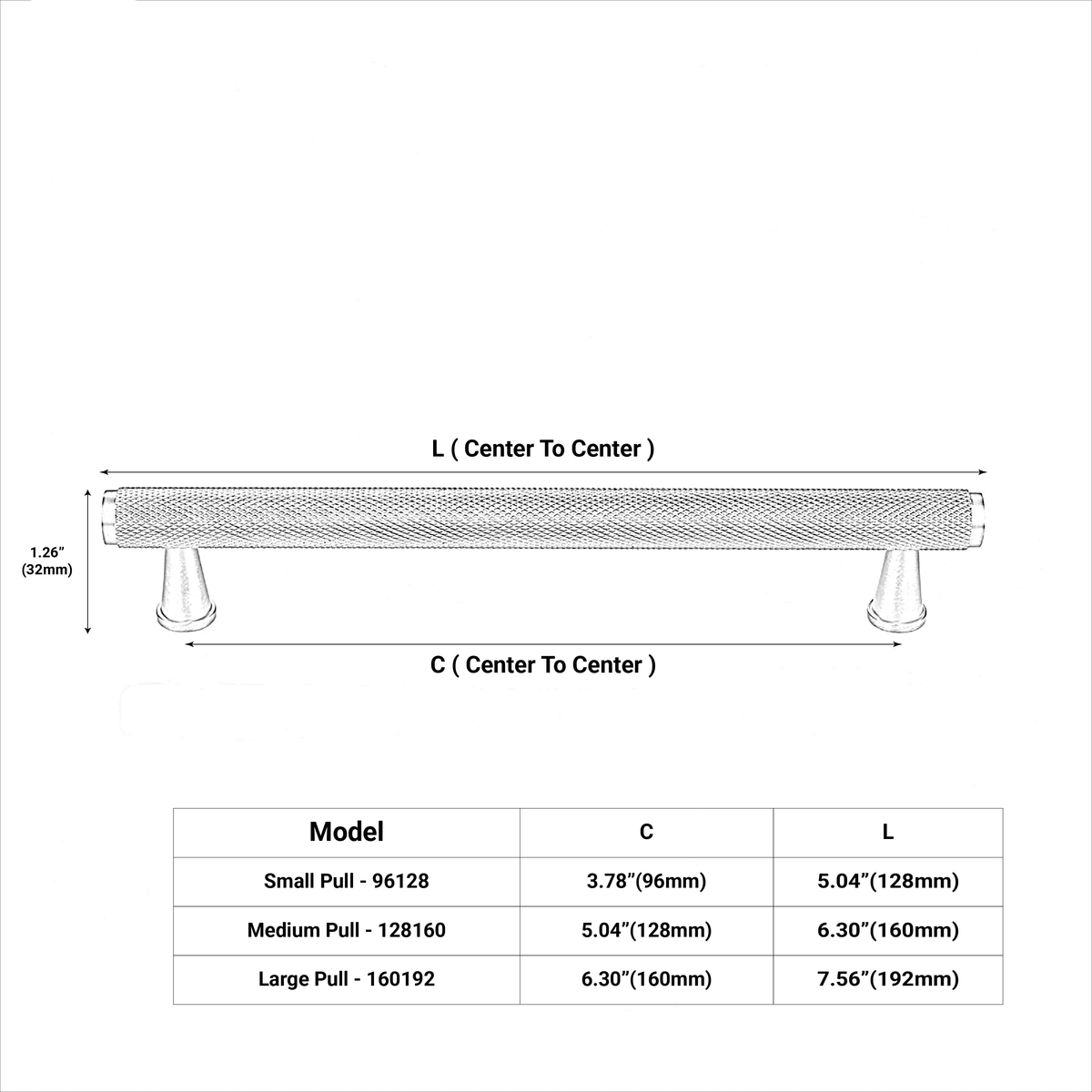 Meridian Knurled Cabinet Handle