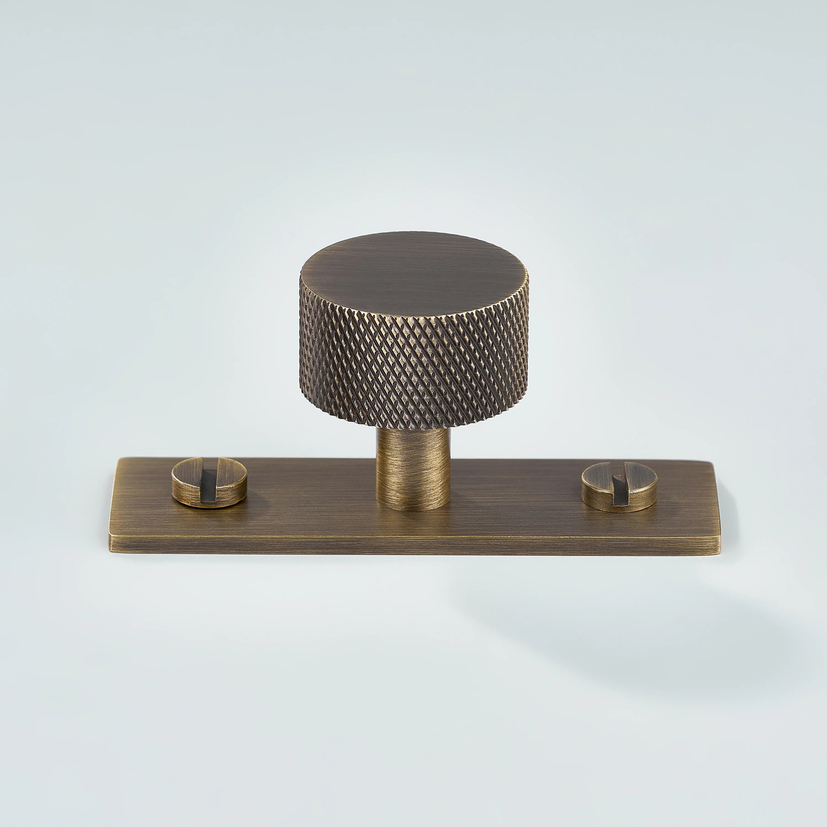 Vale Knurled Brass Cabinet Knob With Backplate