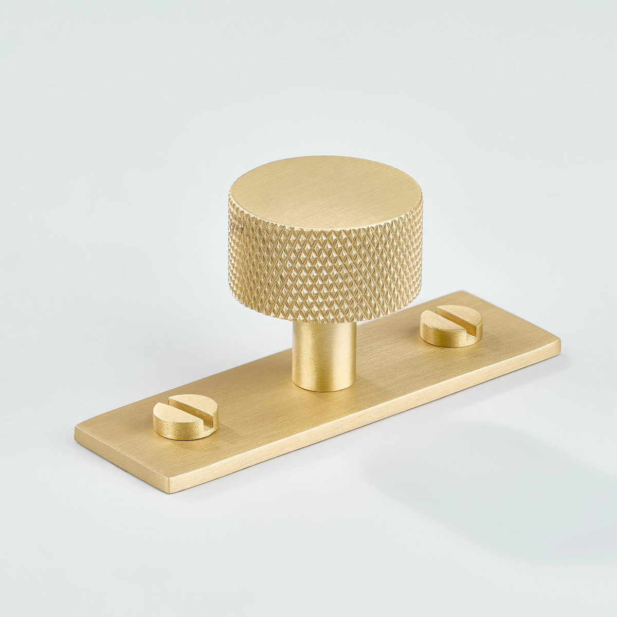 Vale Knurled Brass Cabinet Knob With Backplate