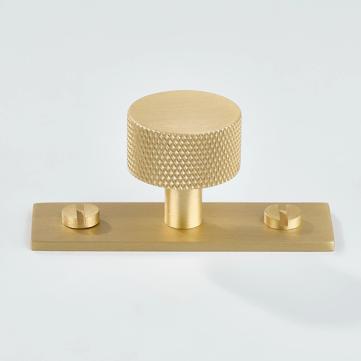 Vale Knurled Brass Cabinet Knob With Backplate