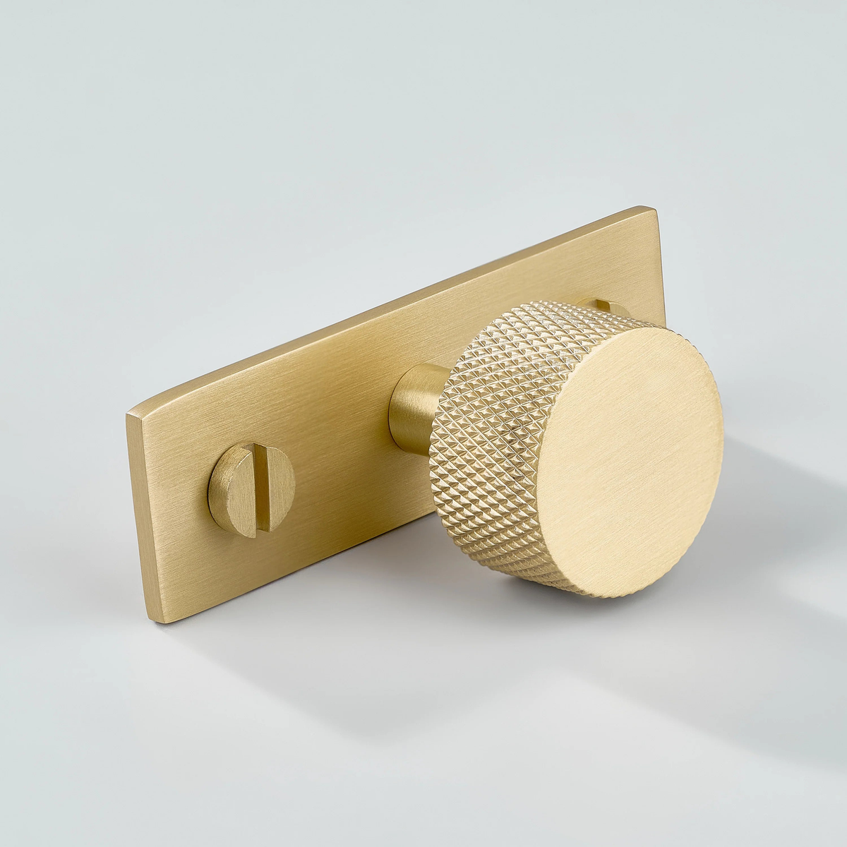 Vale Knurled Brass Cabinet Knob With Backplate