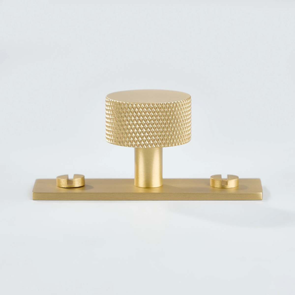 Vale Knurled Brass Cabinet Knob With Backplate