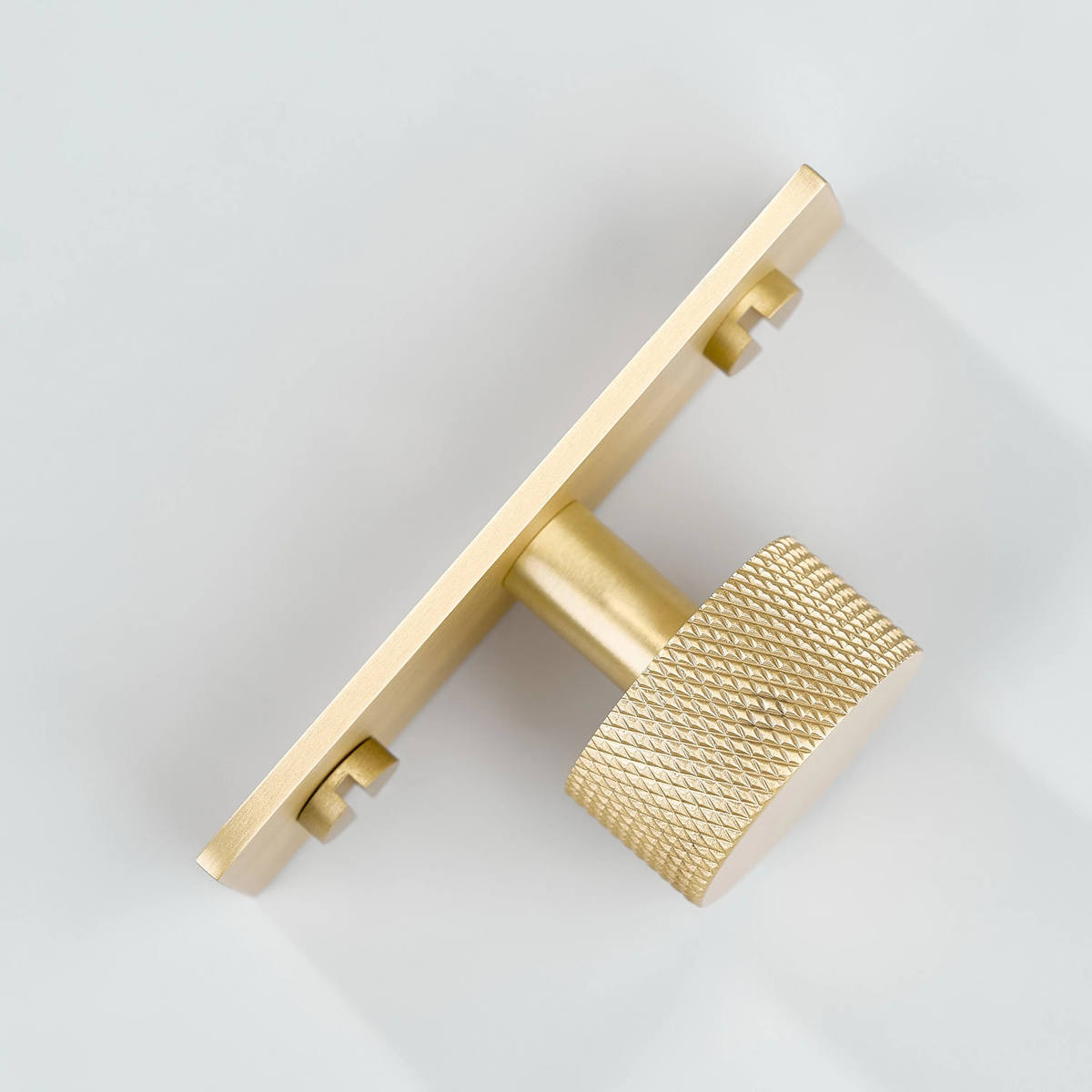 Vale Knurled Brass Cabinet Knob With Backplate