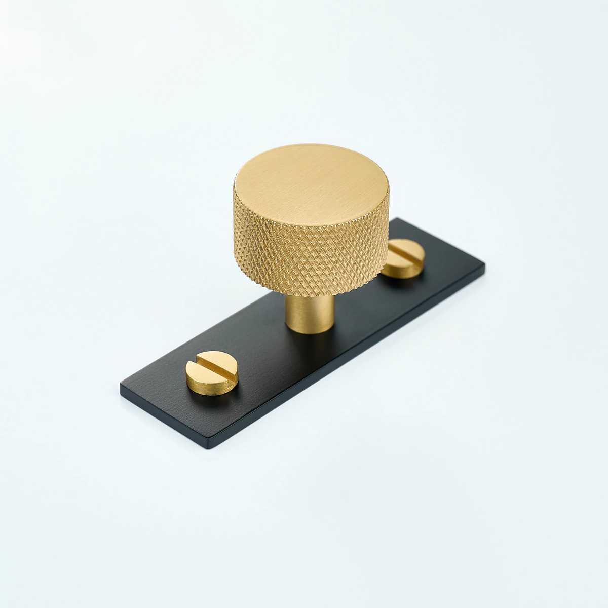 Vale Knurled Brass Cabinet Knob With Backplate