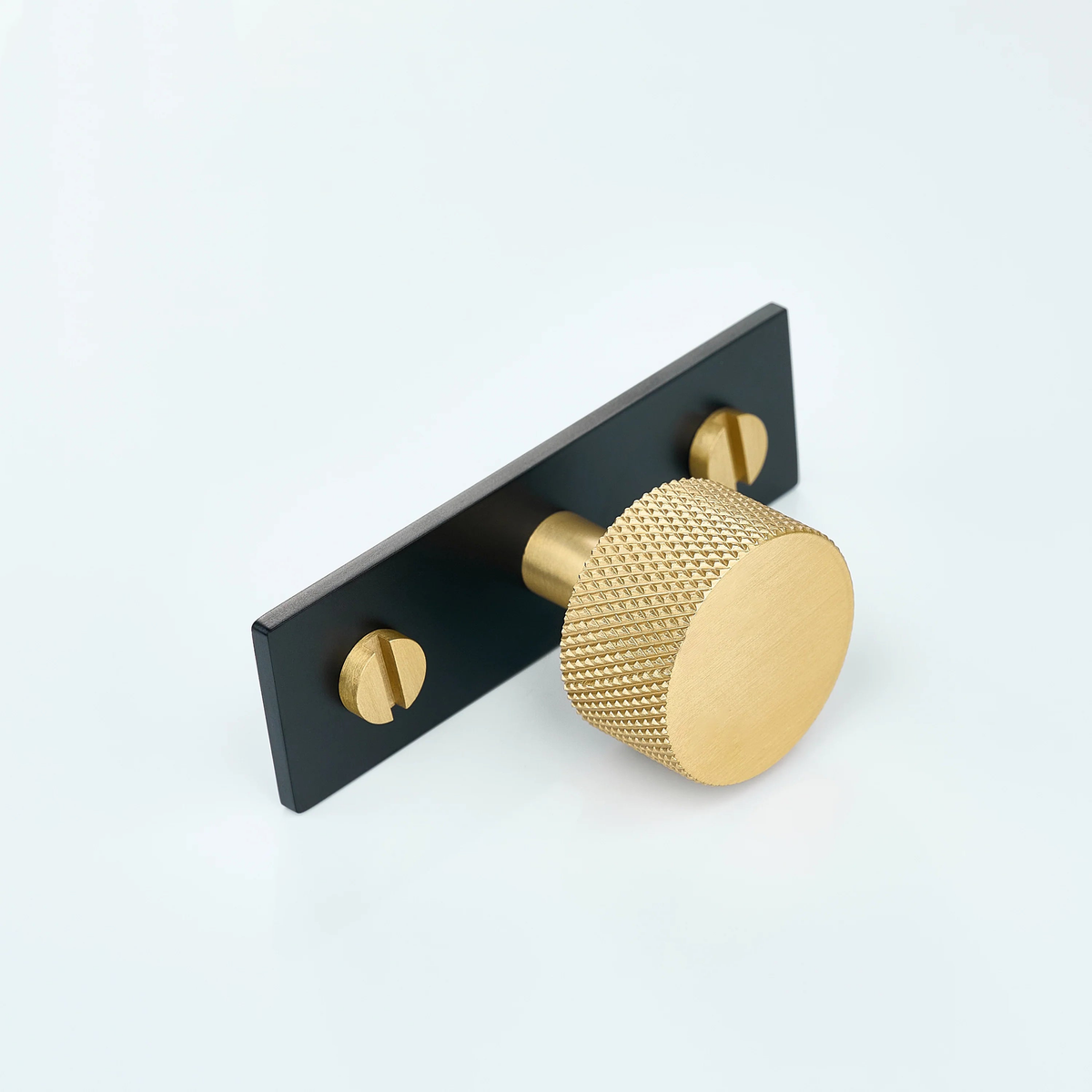 Vale Knurled Brass Cabinet Knob With Backplate