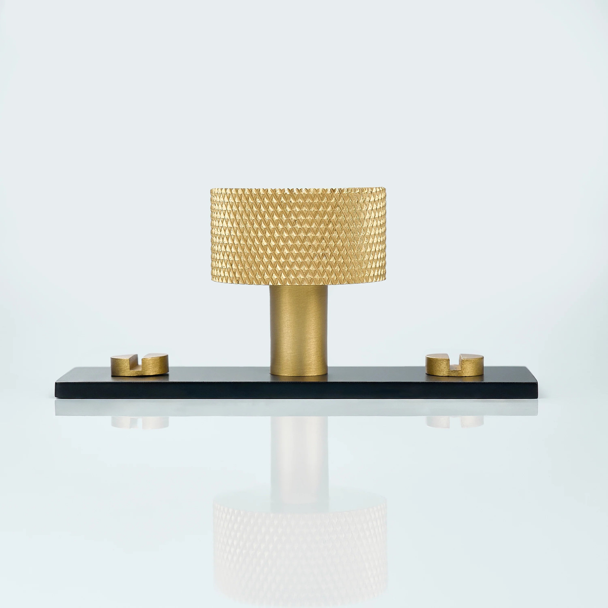 Vale Knurled Brass Cabinet Knob With Backplate