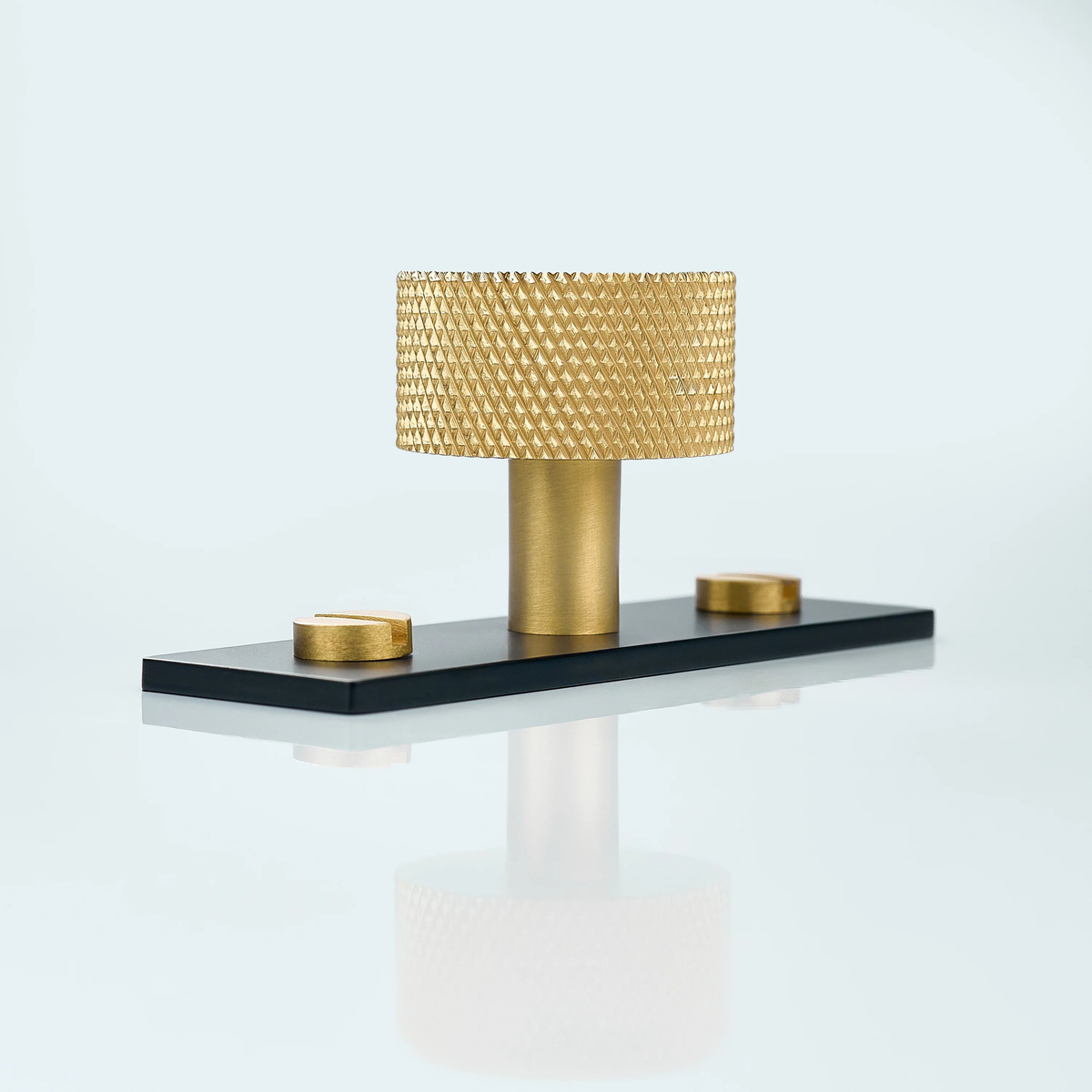 Vale Knurled Brass Cabinet Knob With Backplate