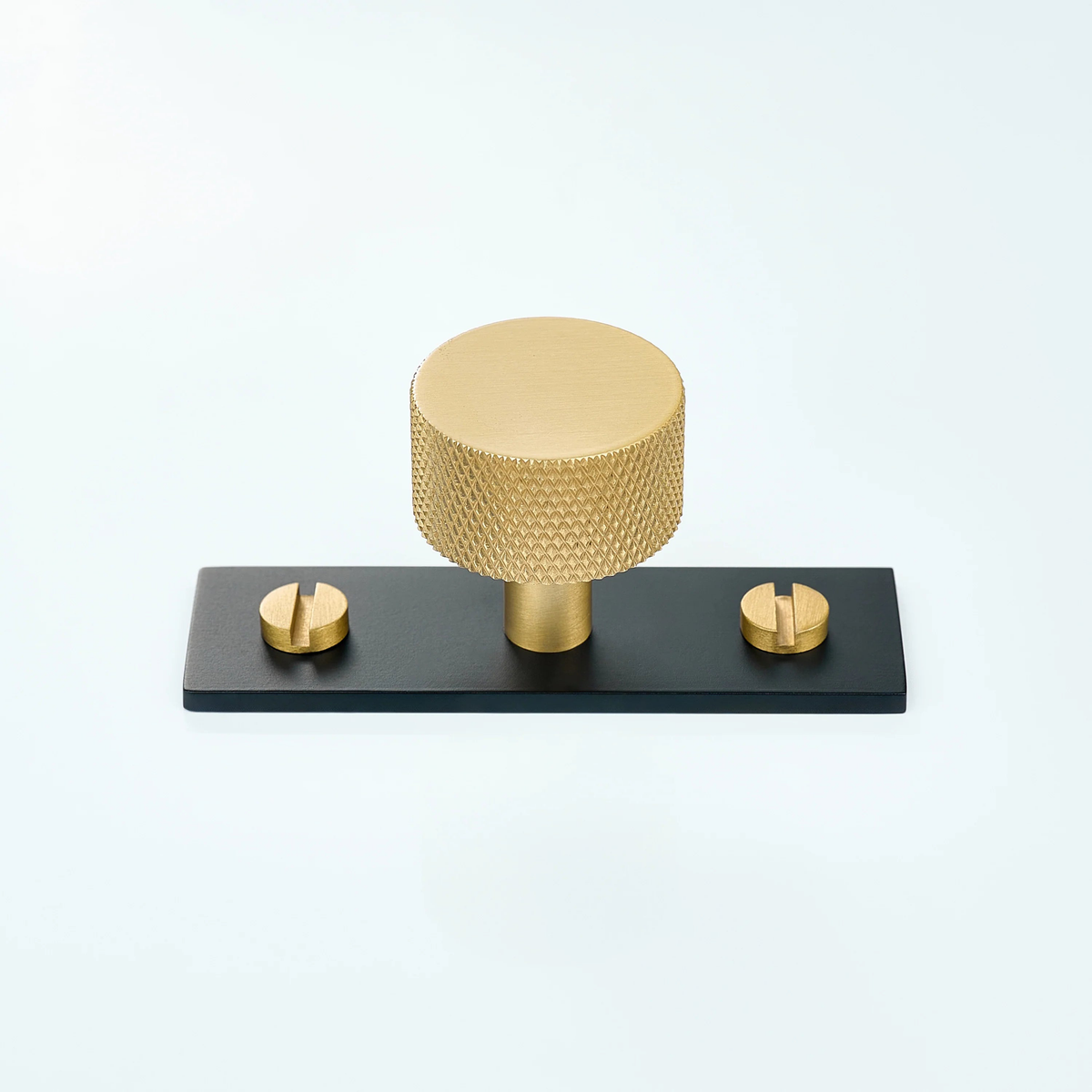 Vale Knurled Brass Cabinet Knob With Backplate