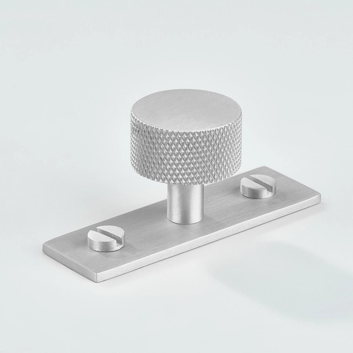 Vale Knurled Brass Cabinet Knob With Backplate